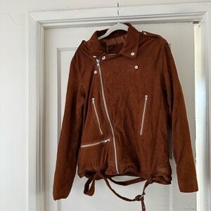 ASOS Chestnut Leather Biker Jacket